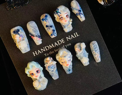 Enchanted Garden - 3D Sculpted Rose Press-On Nails