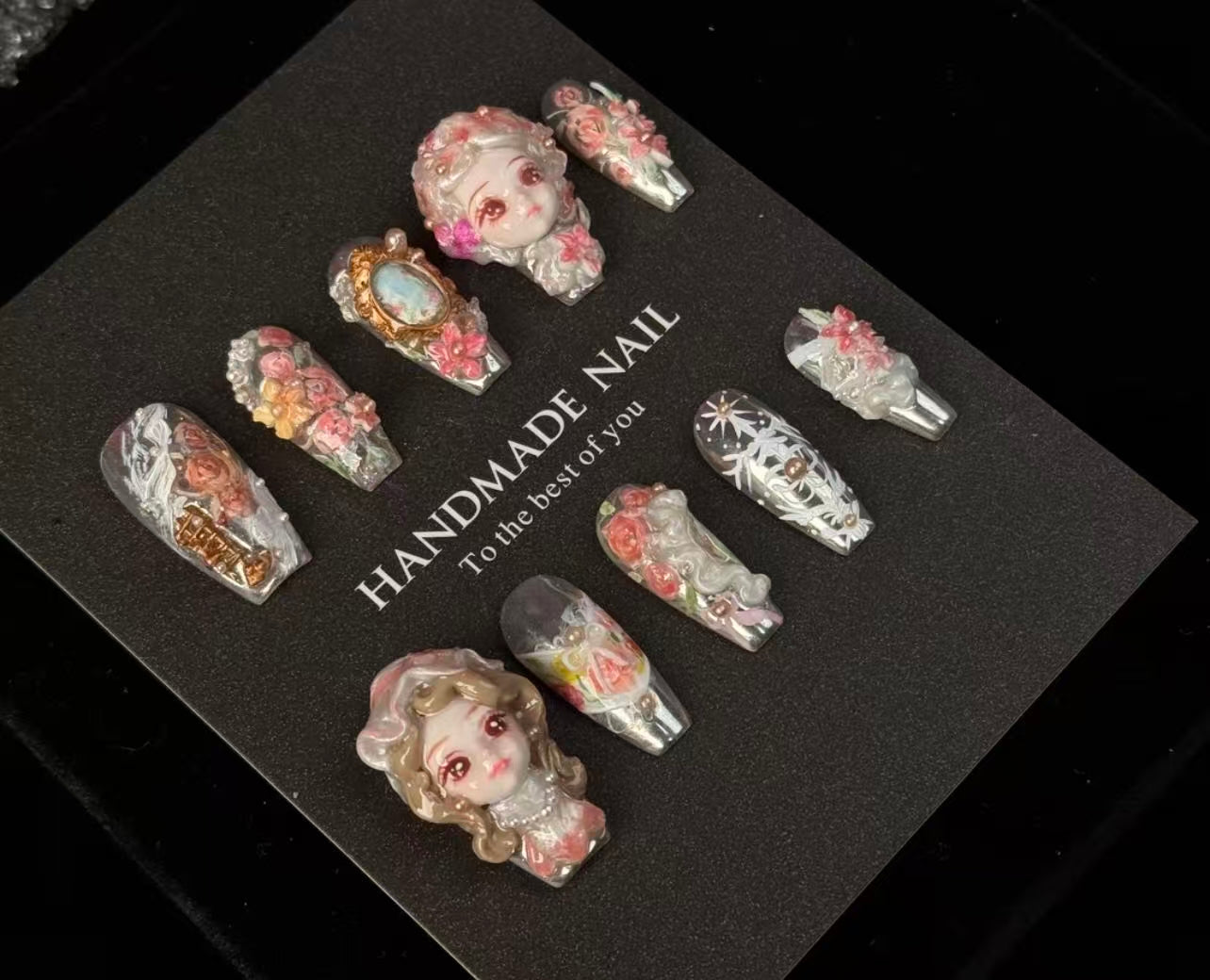 Baroque Opulence - 3D Sculpted Luxury Press-On Nails