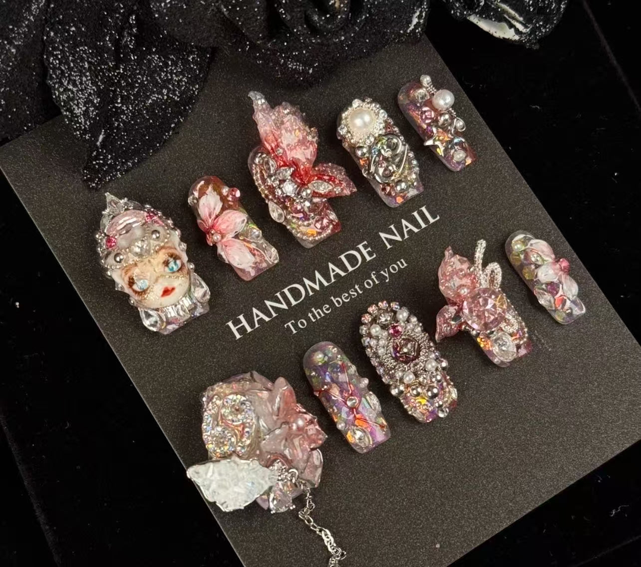 Celestial Duality - 3D Angel & Gothic Press-On Nails