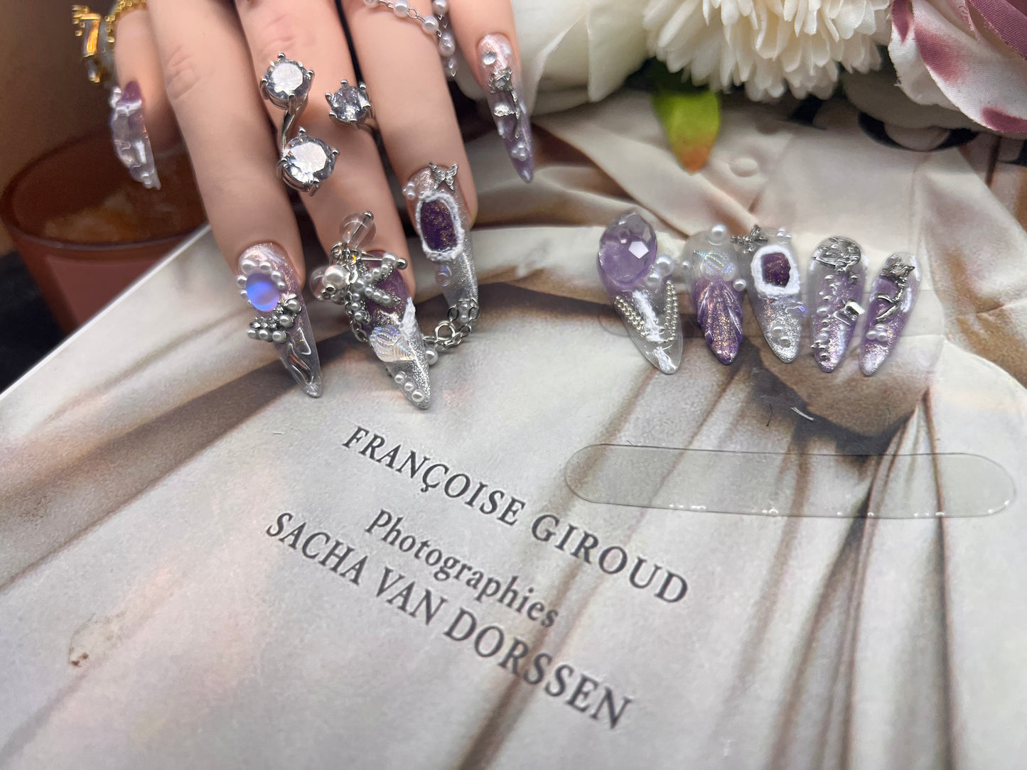 高级流苏仙气贴钻美甲片 | Ethereal Fringe Crystal Press-On Nails