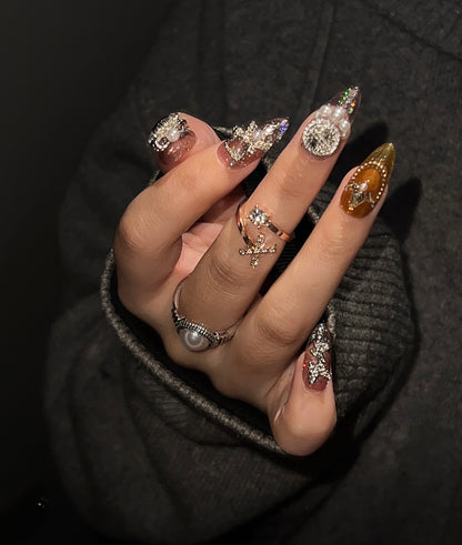 高级带钻美甲