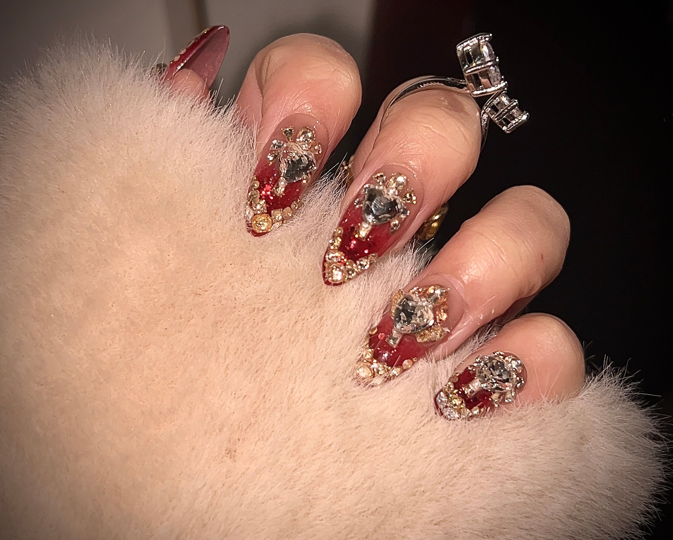 Red Long Ladder Press-On Nails | ManiRococo