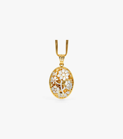 Framed gold pendant